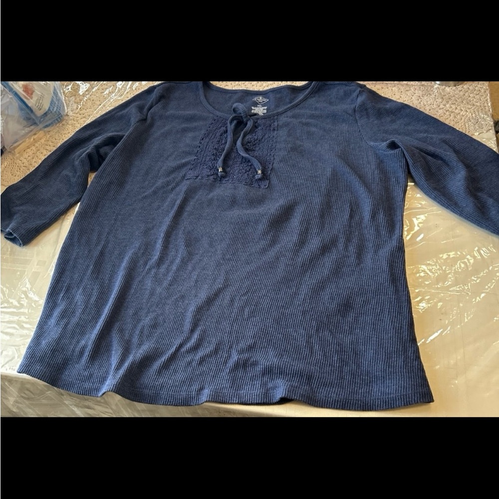 Blue Long Sleeve Top